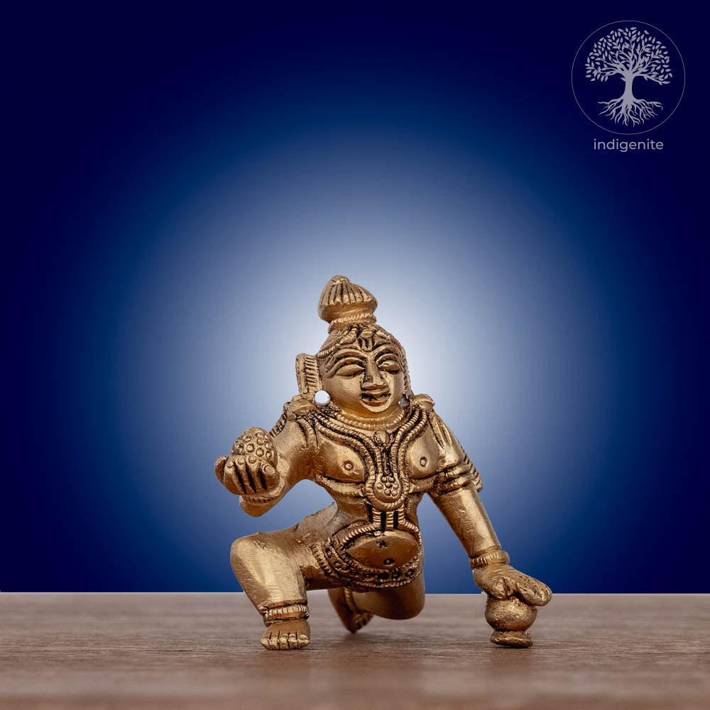 Bal Krishna Idol - Brass Statue