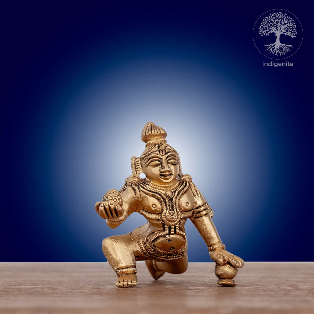 Bal Krishna Idol - Brass Statue
