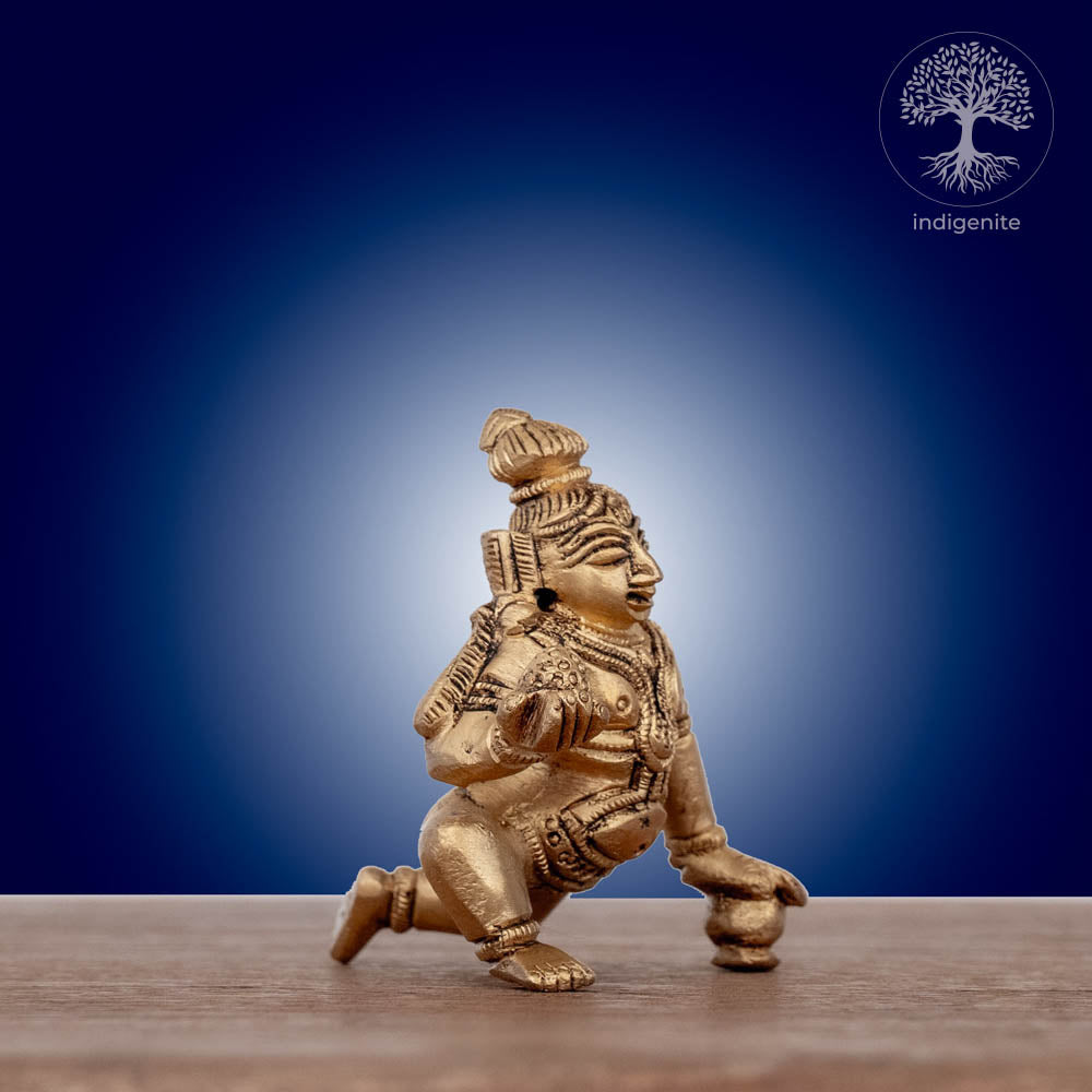 Bal Krishna Idol - Brass Statue