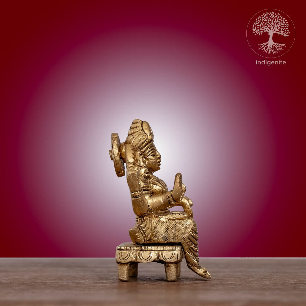 Goddess Laxmi on Chowki - Brass Statue