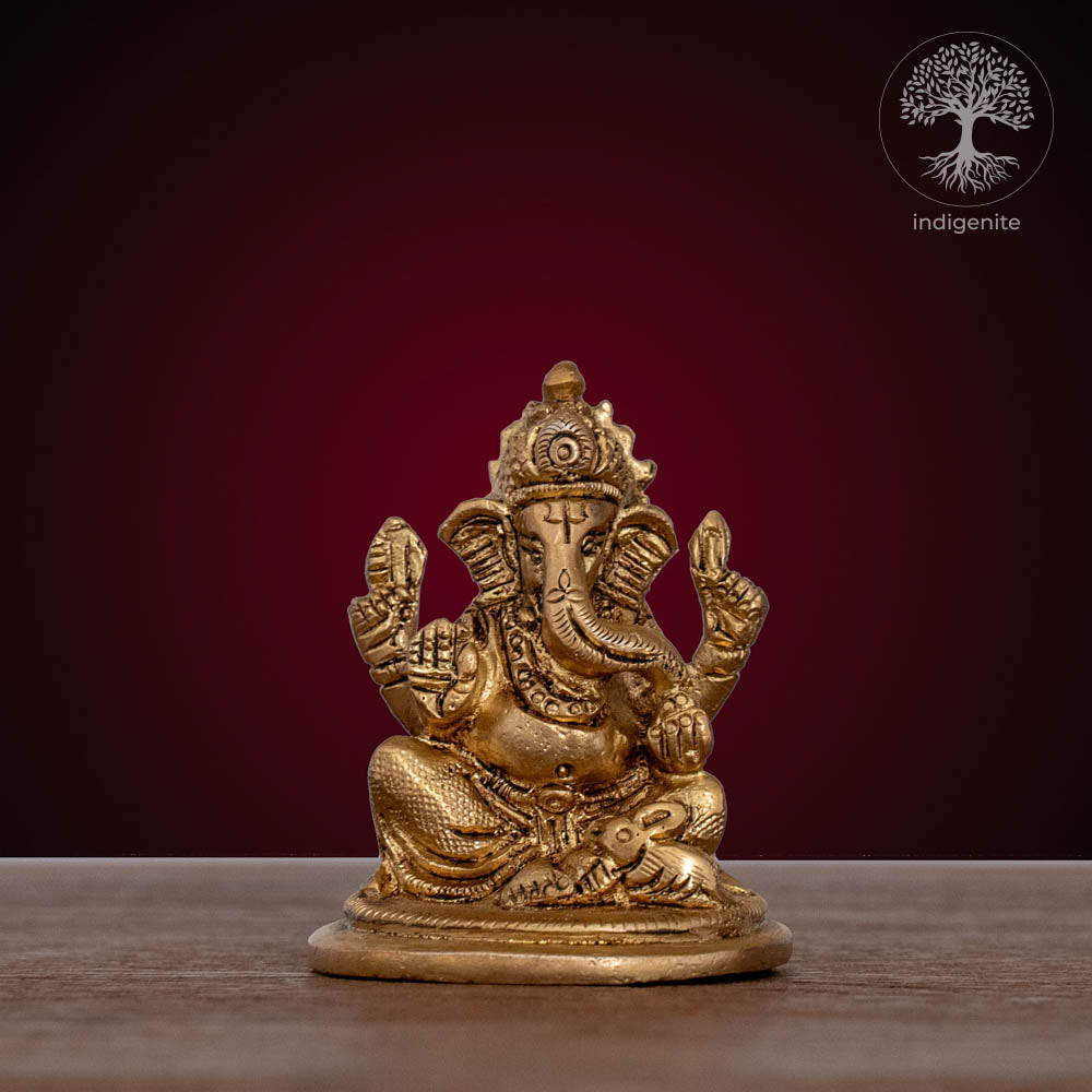 Lord Ganesh Idol | 2.75 Inch - Brass Statue