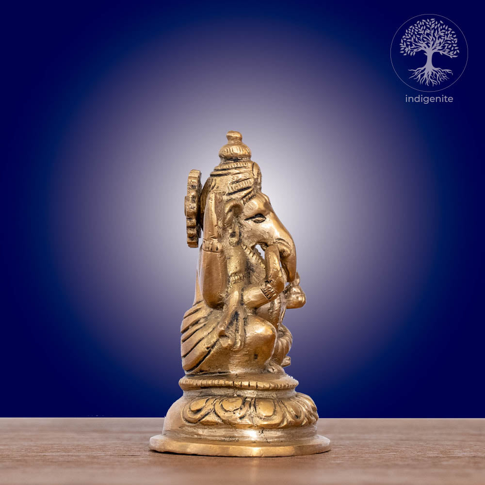 Lord Ganesh Idol | 3.25 Inch - Brass Statue