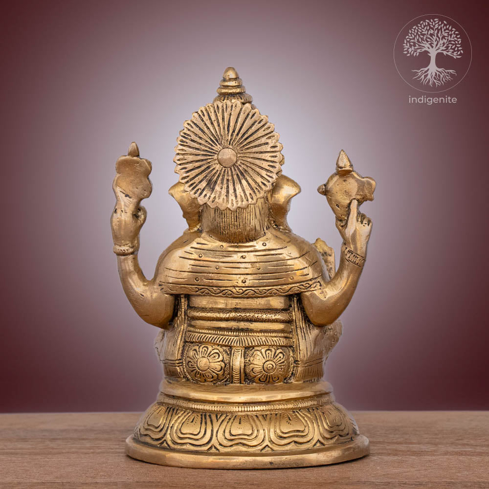 Lord Ganesh Idol | 6.5 Inch - Brass Statue