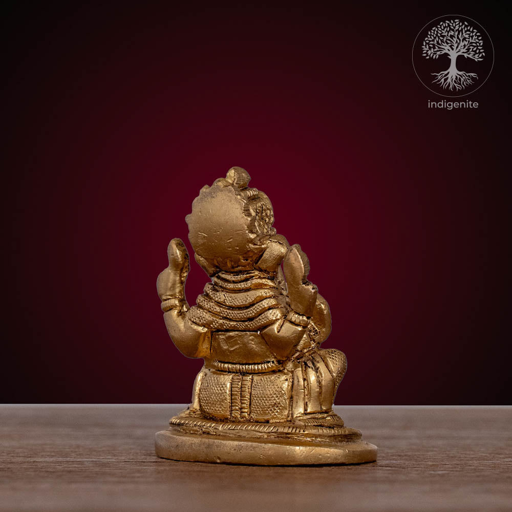 Lord Ganesh Idol | 2.75 Inch - Brass Statue