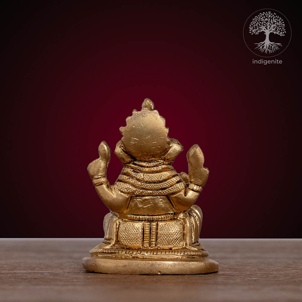 Lord Ganesh Idol | 2.75 Inch - Brass Statue