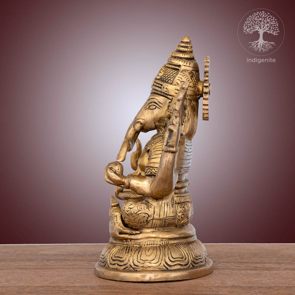 Lord Ganesh Idol | 6.5 Inch - Brass Statue