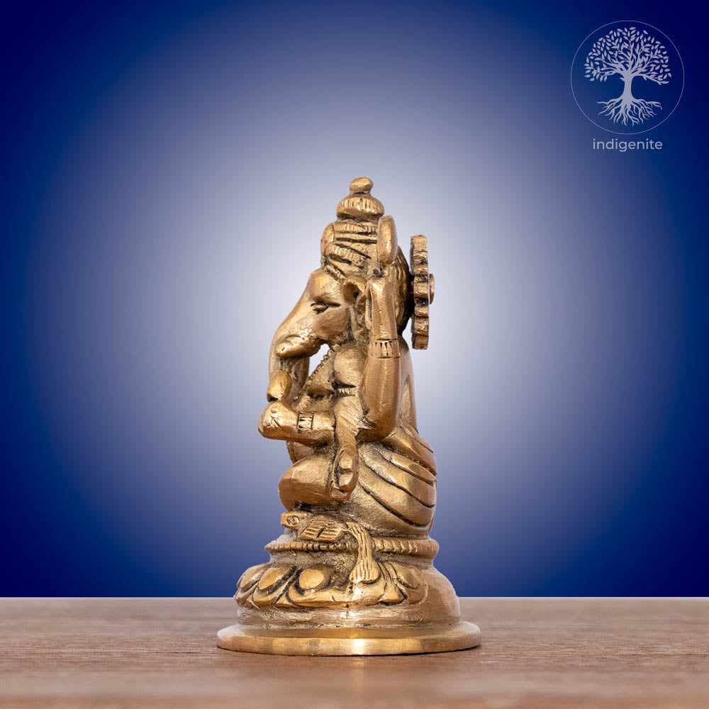 Lord Ganesh Idol | 3.25 Inch - Brass Statue