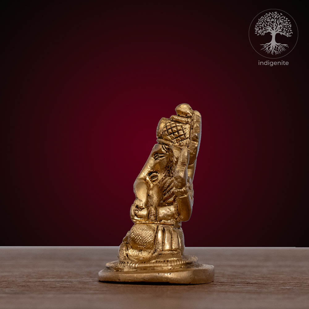 Lord Ganesh Idol | 2.75 Inch - Brass Statue