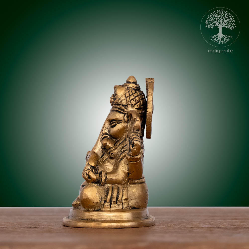 Lord Ganesh Idol | 3.5 Inch - Brass Statue