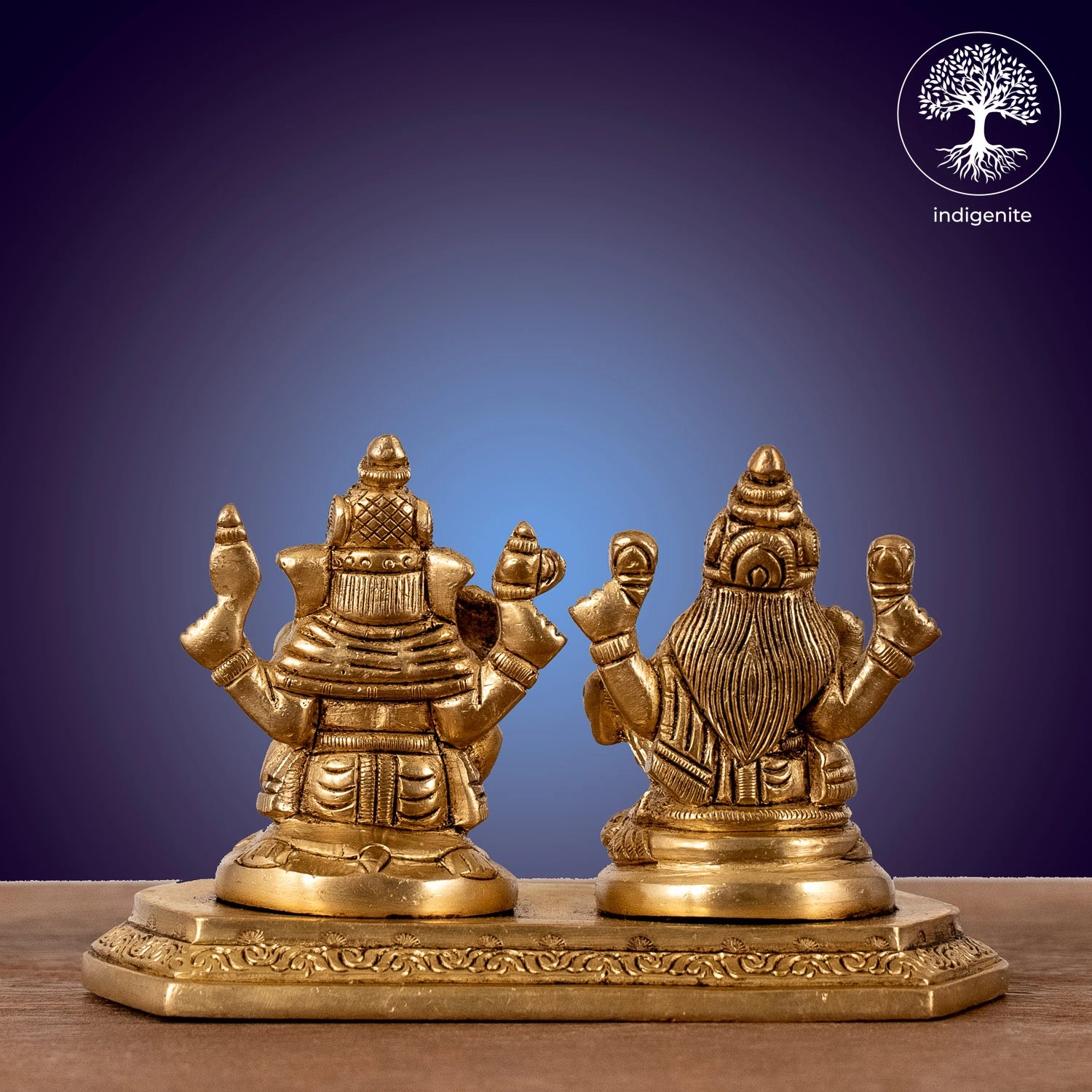 Ganesh Lakshmi Idols with Base - Brass Statue | 3 Inch