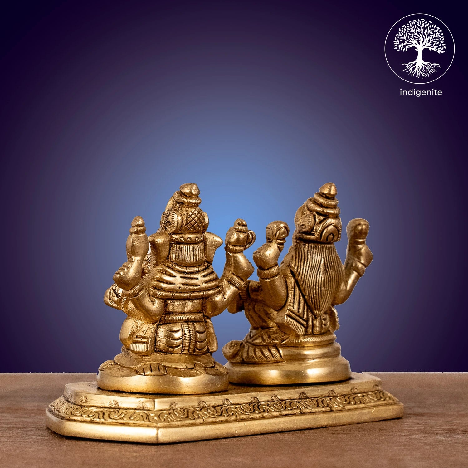 Ganesh Lakshmi Idols with Base - Brass Statue | 3 Inch