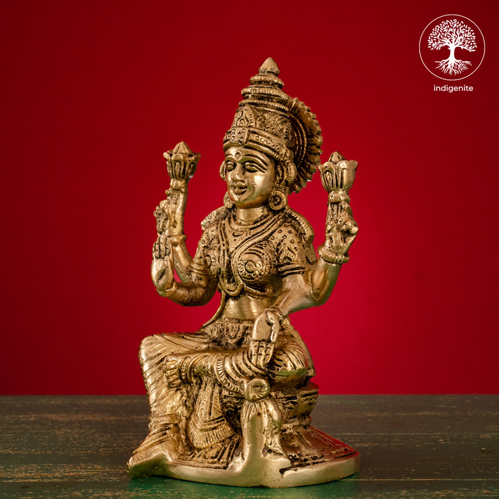 Goddess Lakshmi Idol - Brass Statue