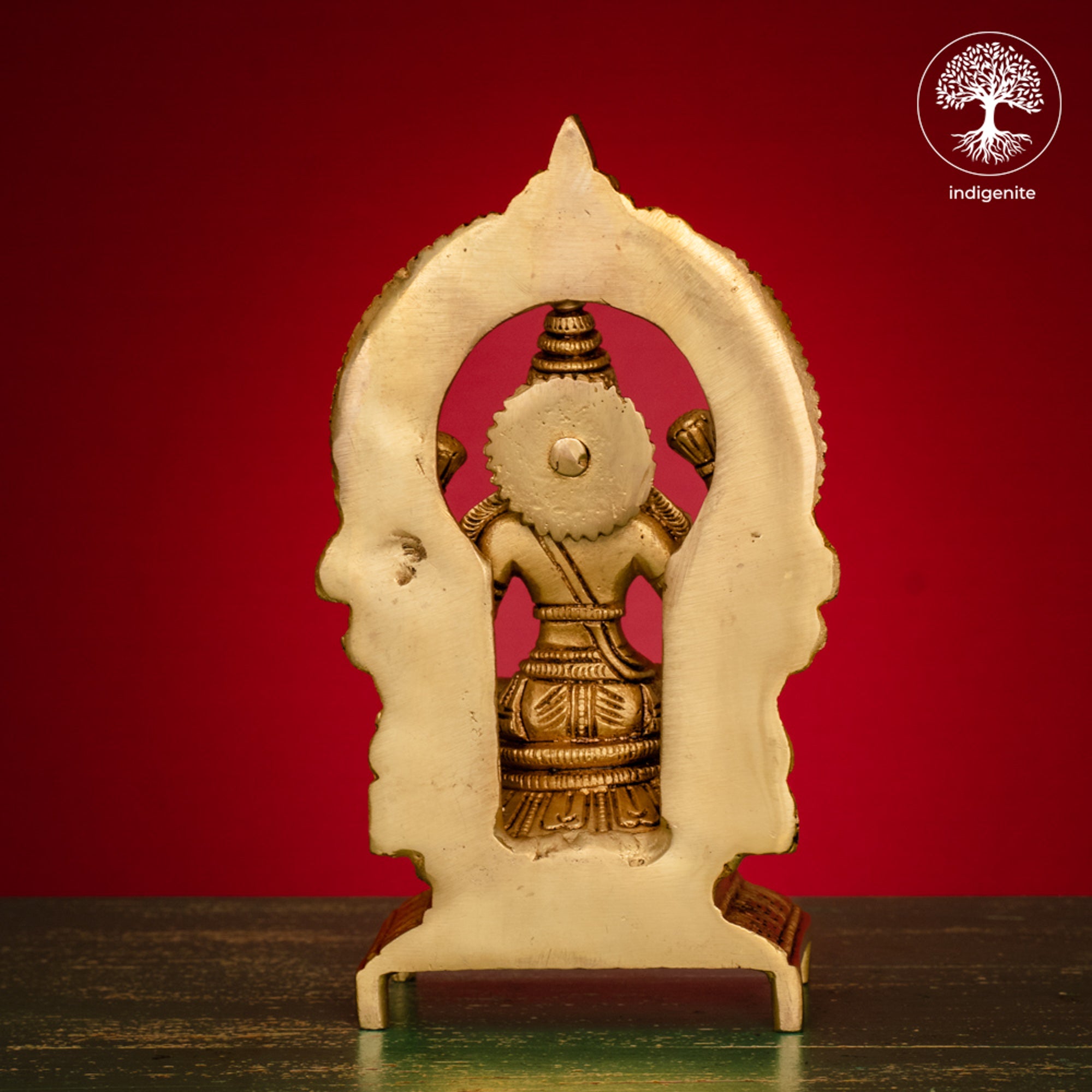 Goddess Lakshmi Idol Sitting on Singhasan- Brass Statue