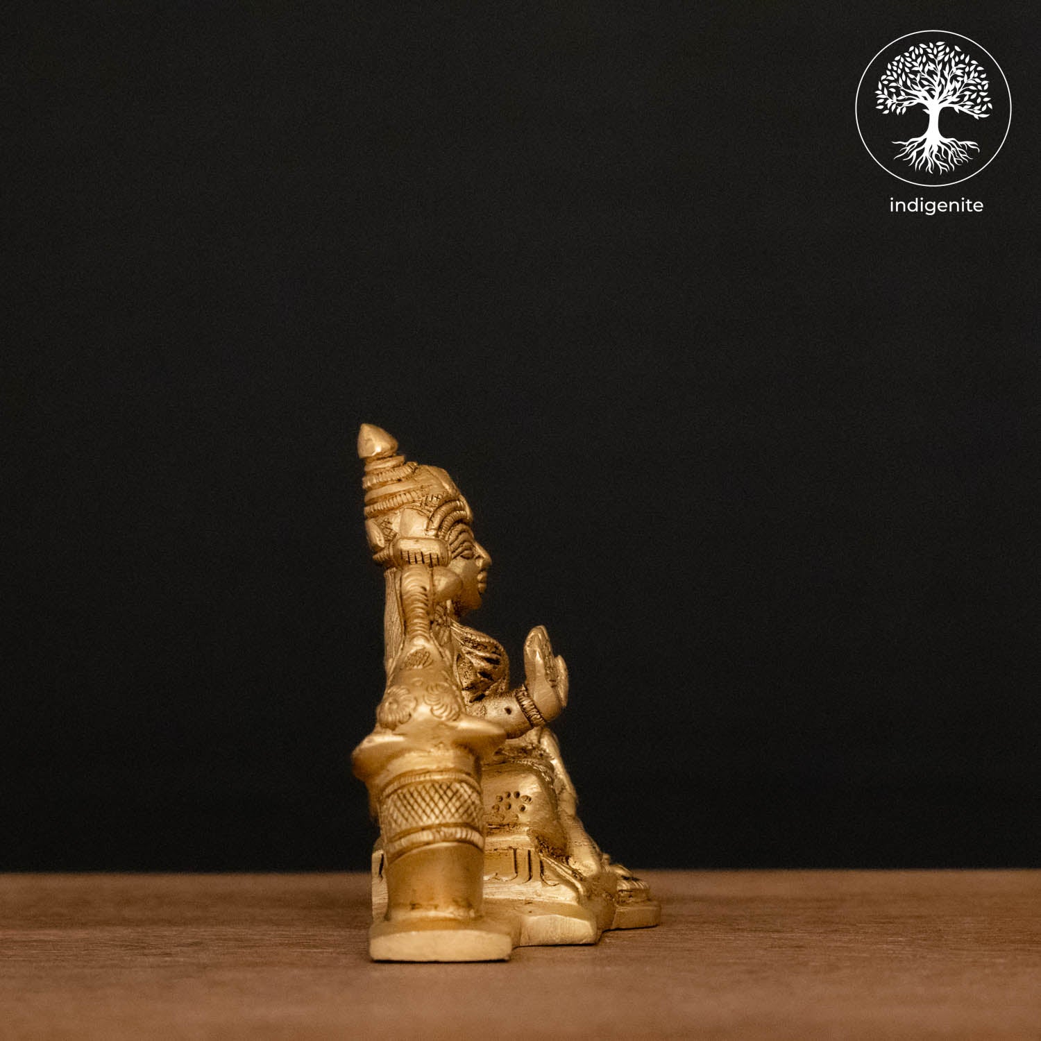 Goddess Lakshmi with Elephants - Brass Statue