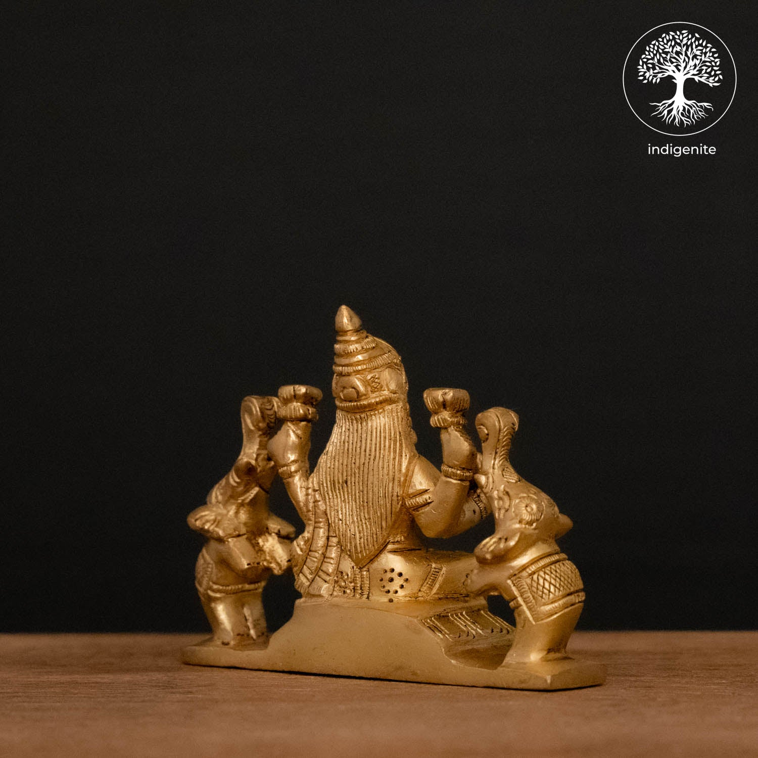 Goddess Lakshmi with Elephants - Brass Statue