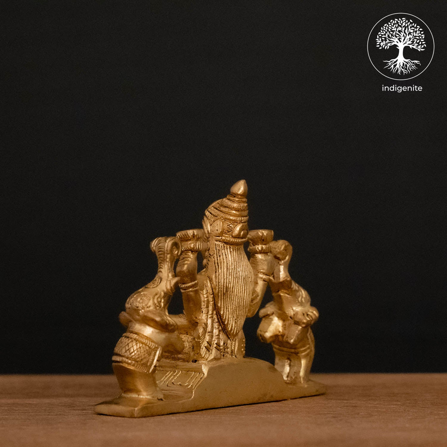 Goddess Lakshmi with Elephants - Brass Statue