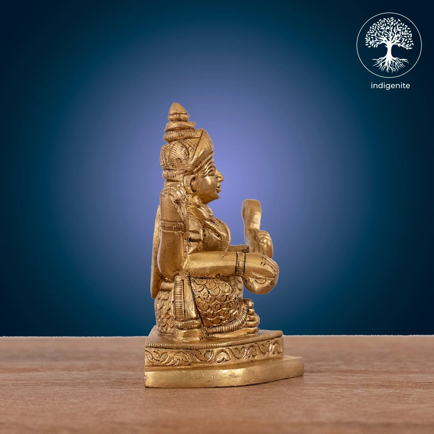 Goddess Saraswati Idol - Brass Statue | 3.5 Inch