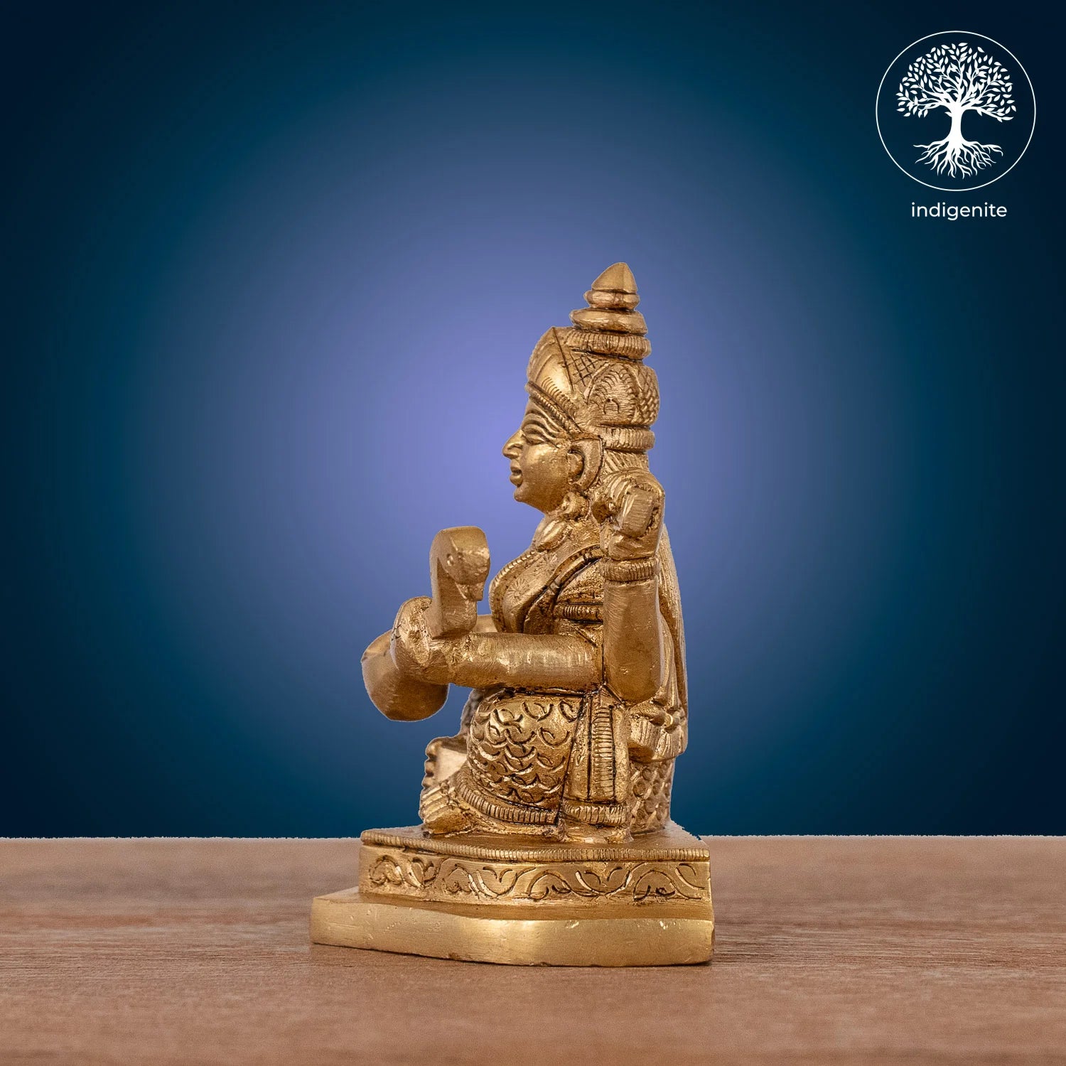 Goddess Saraswati Idol - Brass Statue | 3.5 Inch