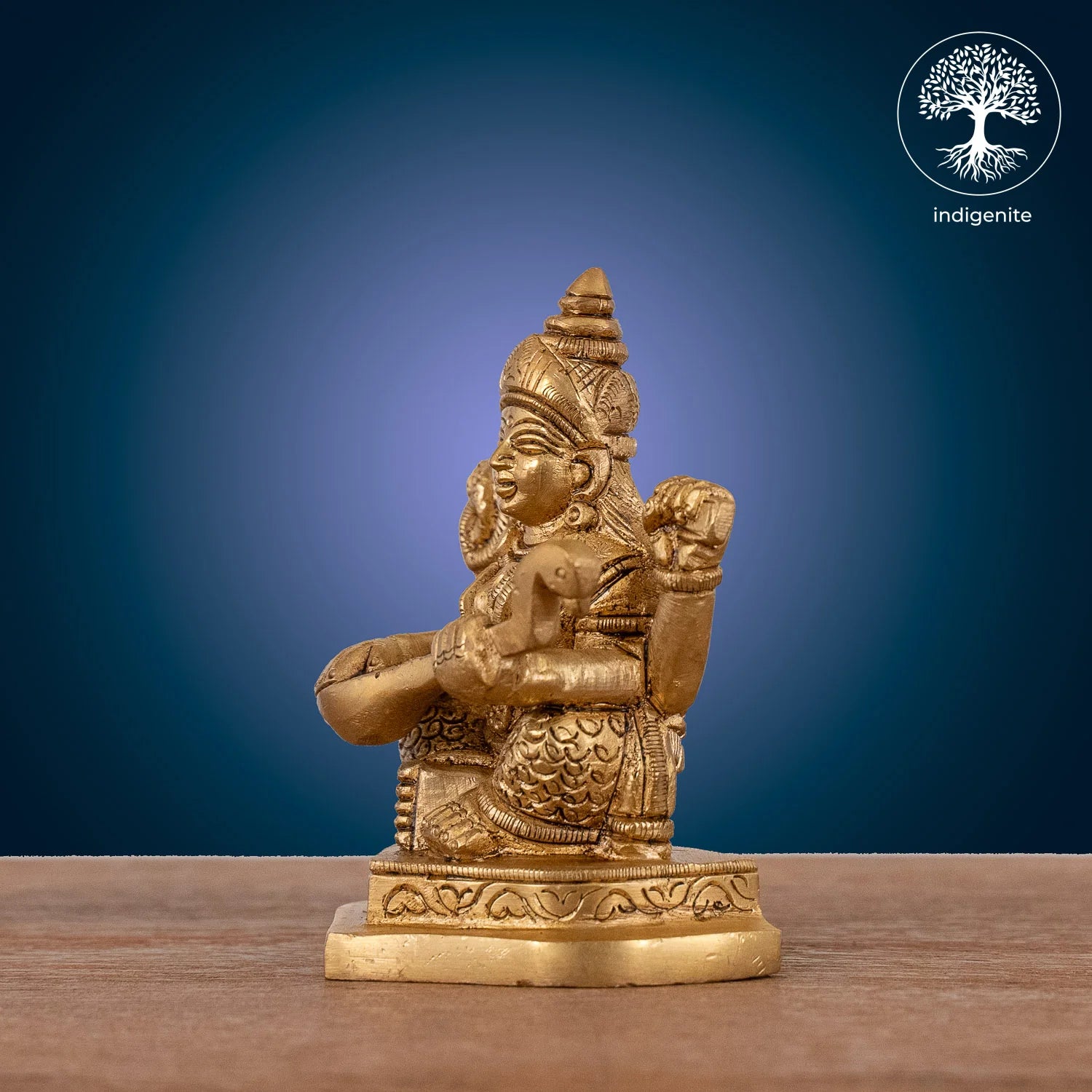 Goddess Saraswati Idol - Brass Statue | 3.5 Inch