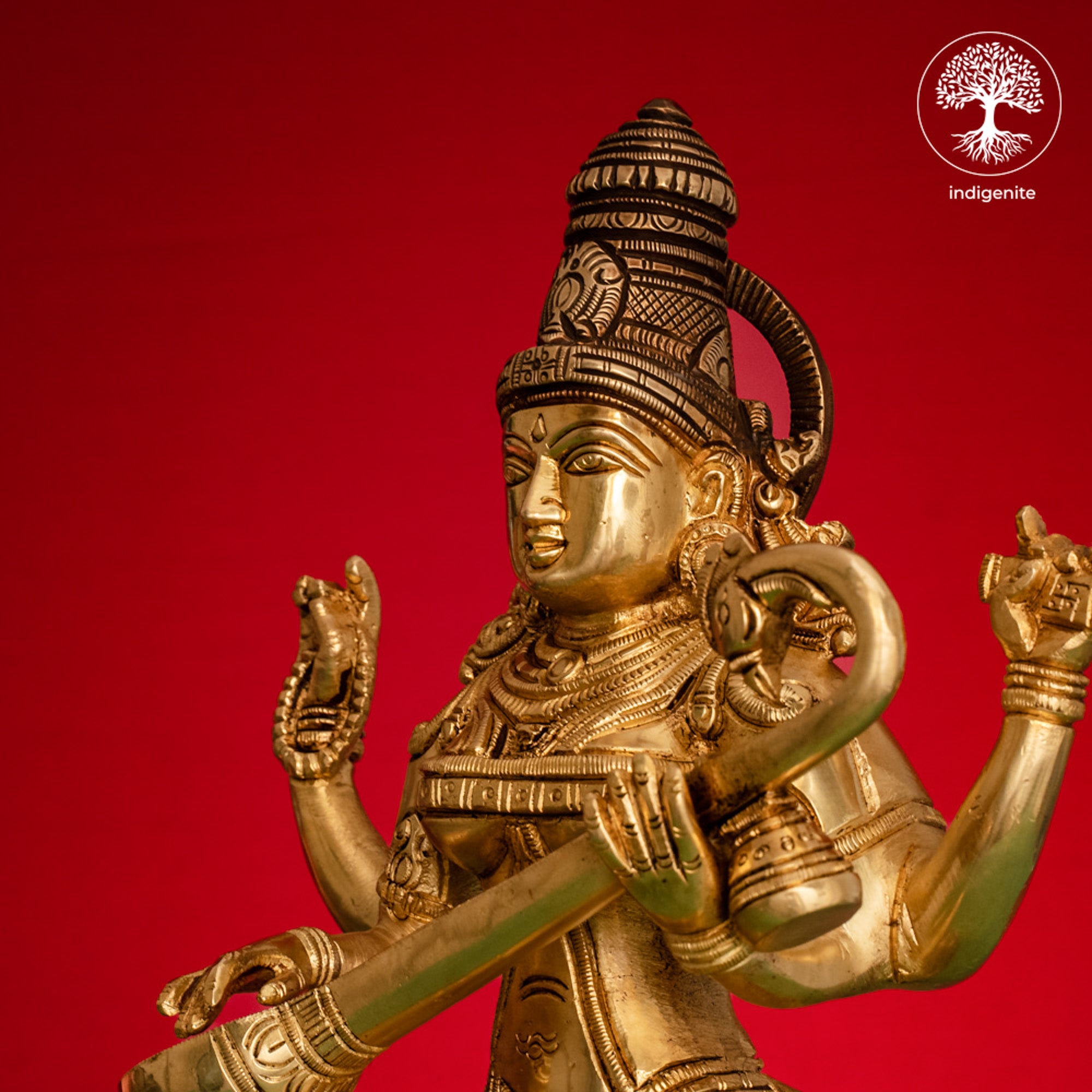 Goddess Saraswati Idol - Brass Statue