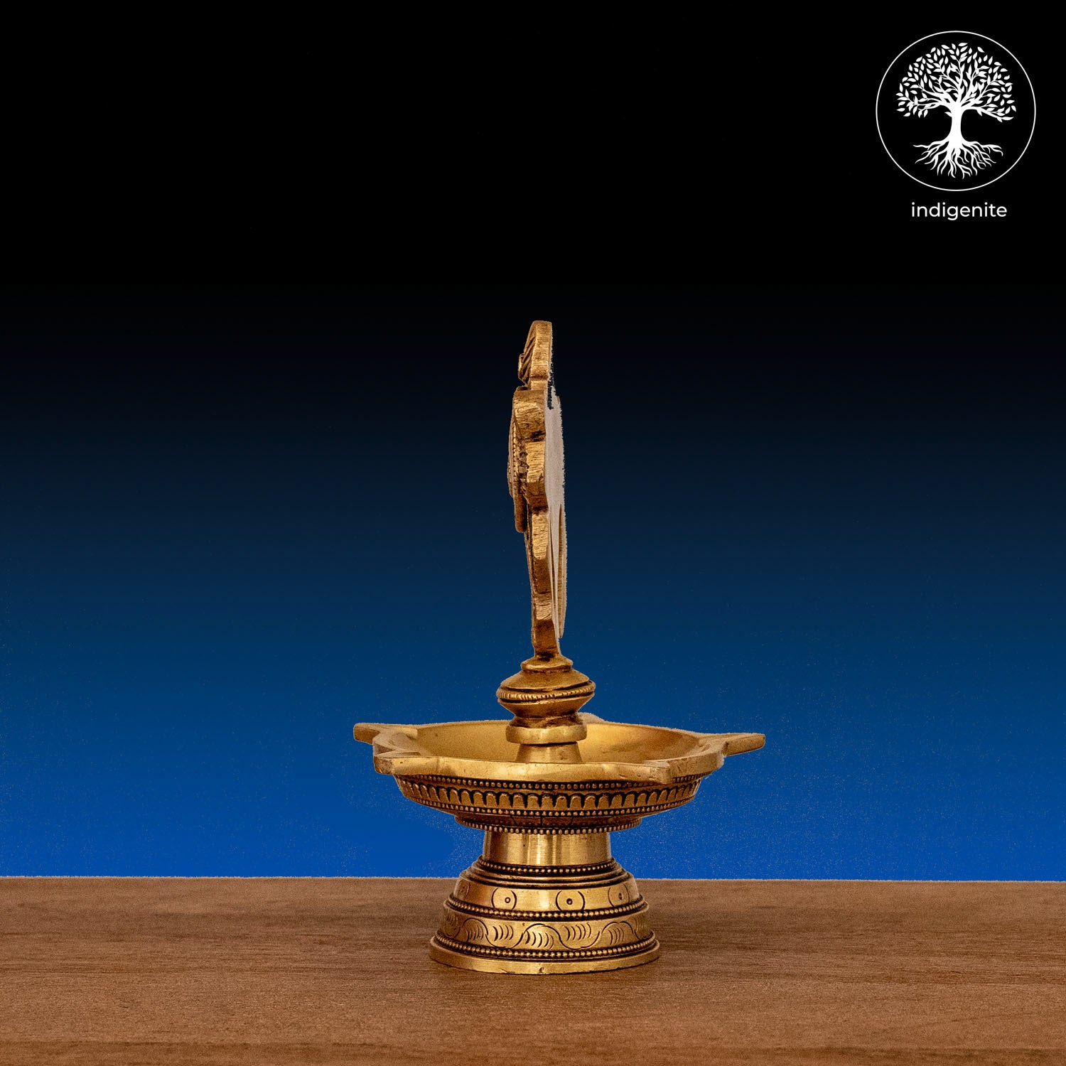 Handcarved Shankh Diya - Brass Lamp