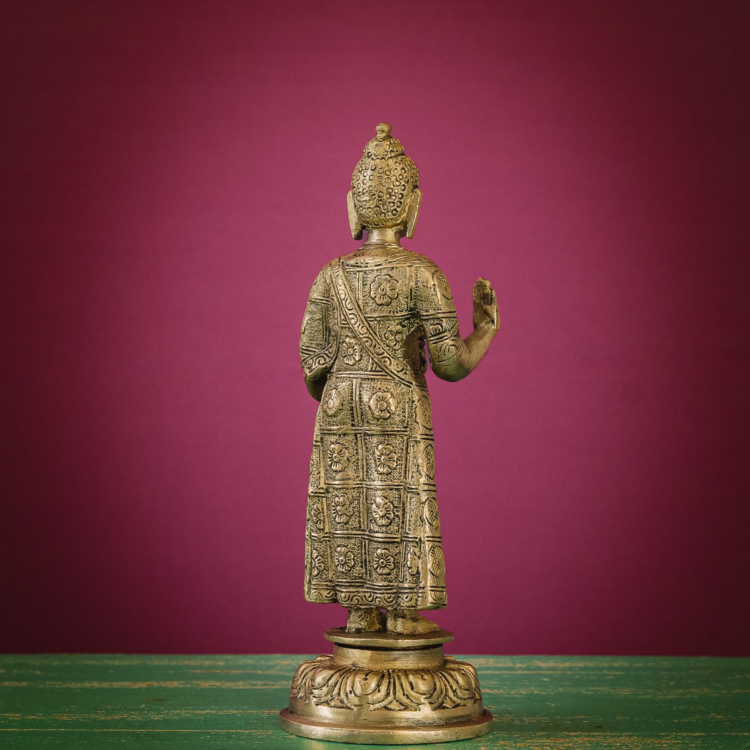 Lord Buddha Standing in Abhaya Mudra - Brass Statue