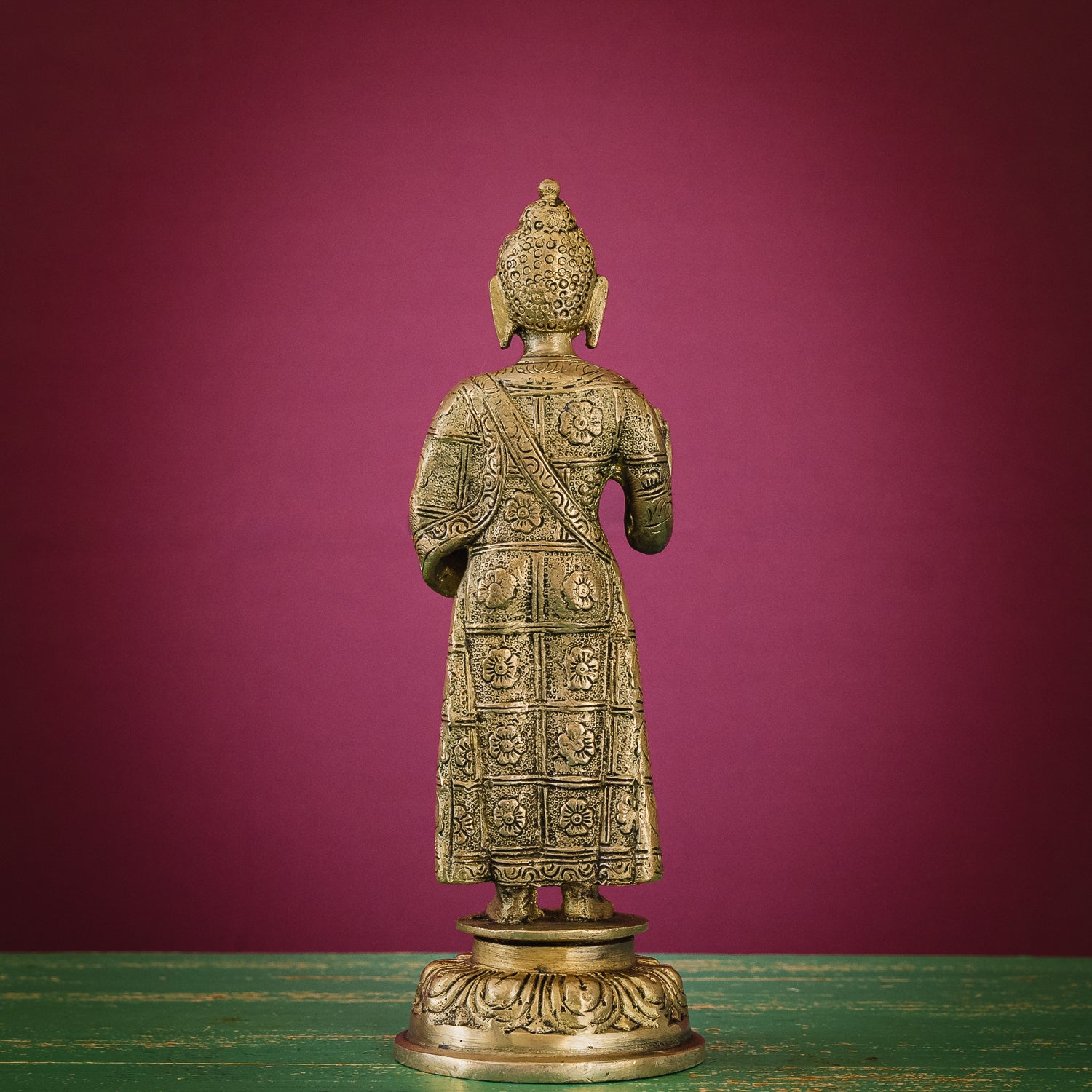 Lord Buddha Standing in Abhaya Mudra - Brass Statue