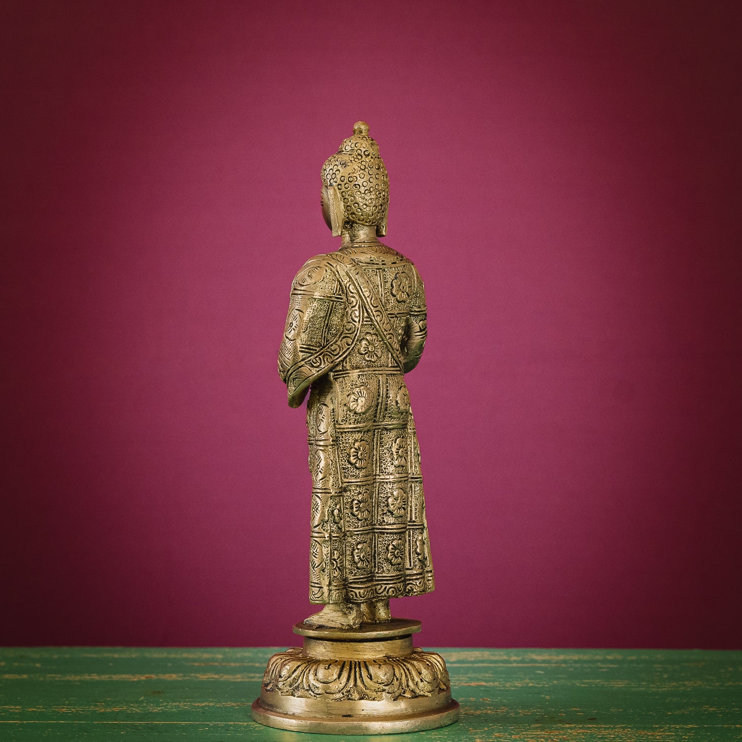 Lord Buddha Standing in Abhaya Mudra - Brass Statue