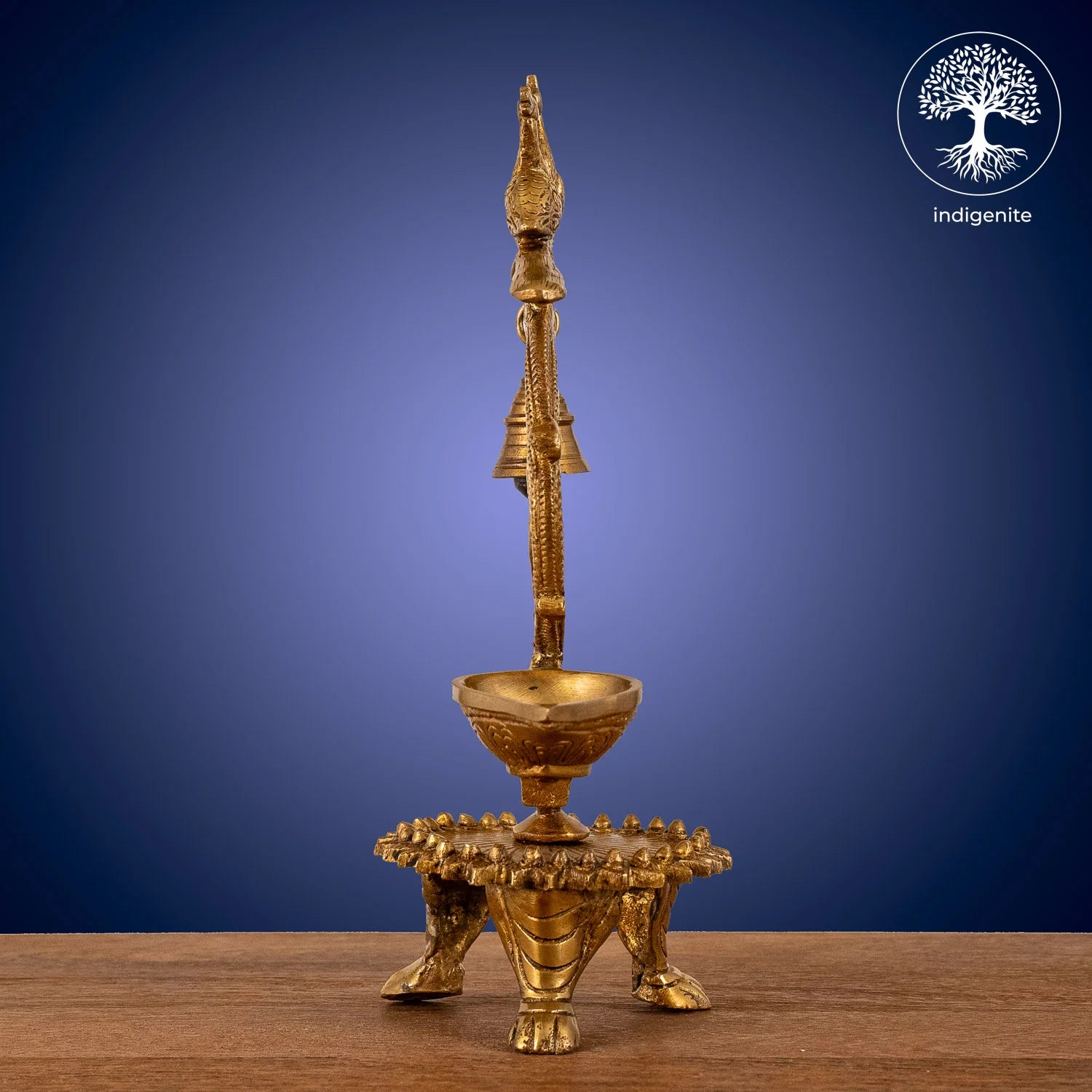 Peacock with Bell Diya - Brass Decorative