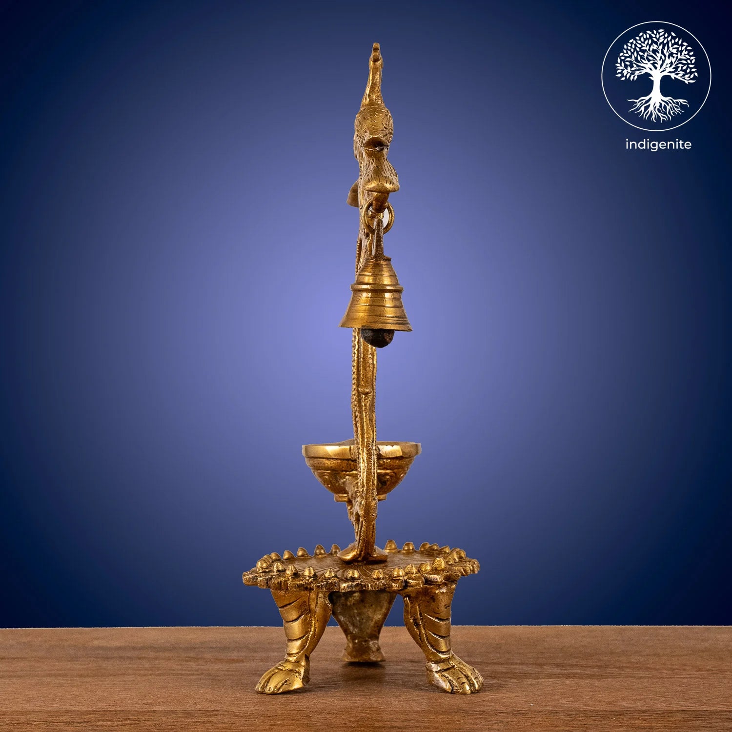 Peacock with Bell Diya - Brass Decorative