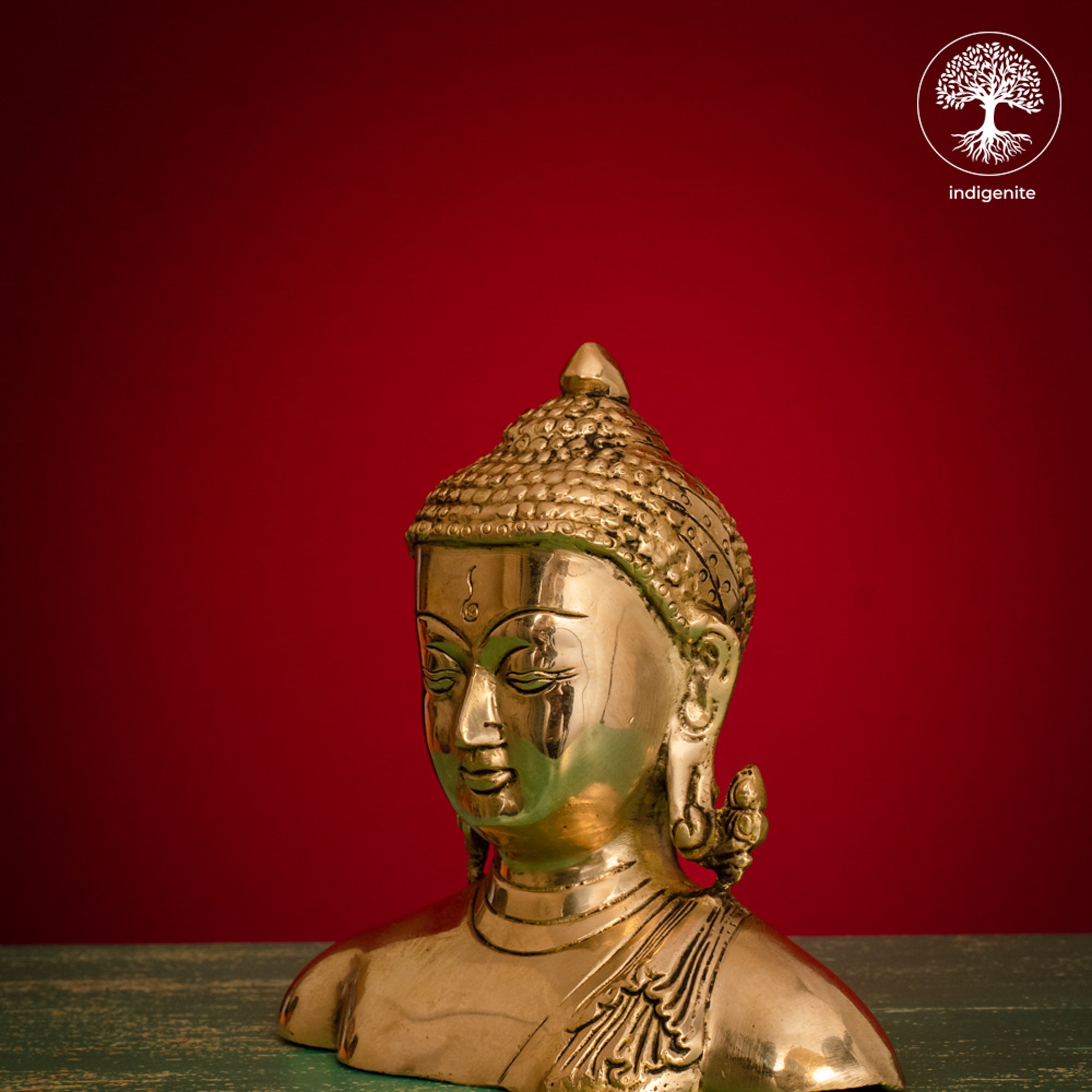 Lord Buddha Idol Bust - Brass Statue