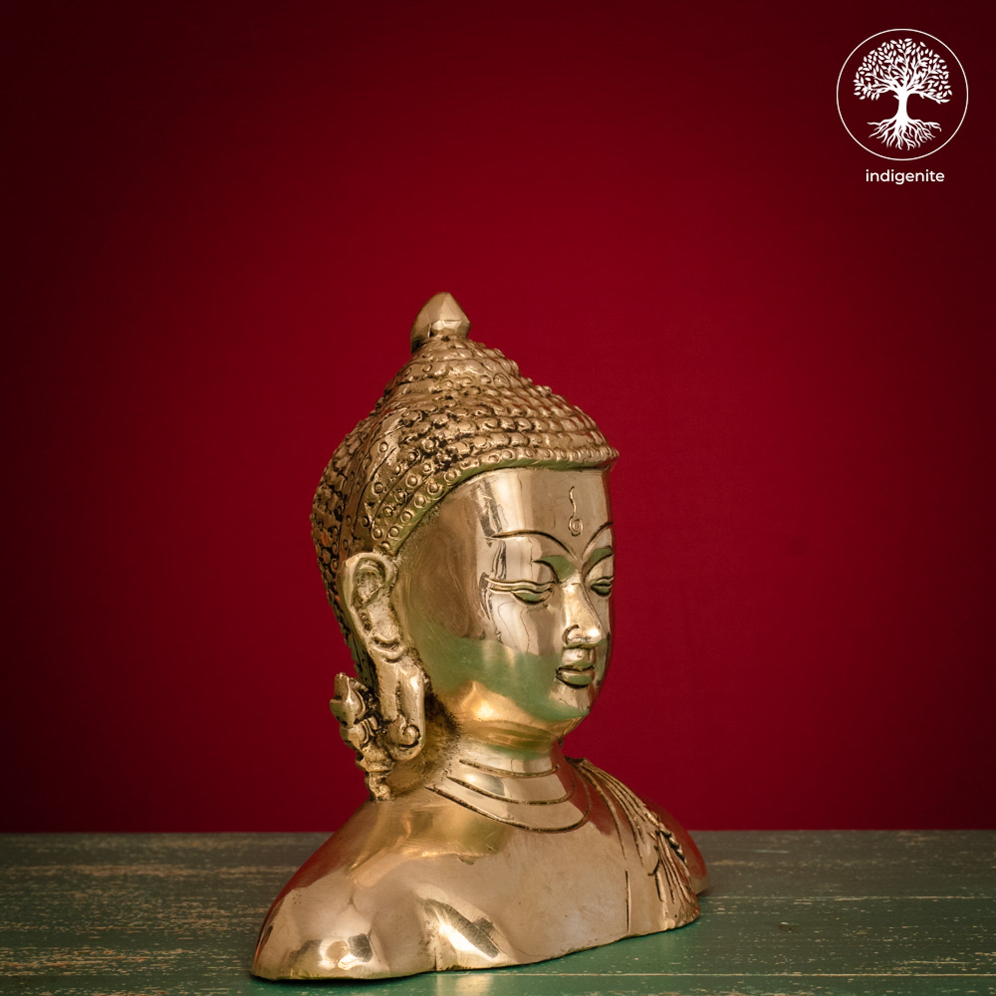 Lord Buddha Idol Bust - Brass Statue