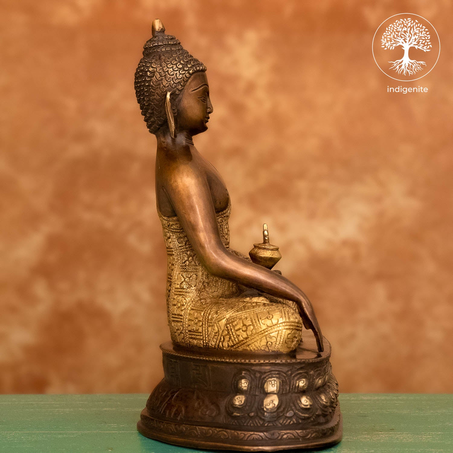 Lord Buddha Idol Sitting in Varada Mudra - Brass Statue