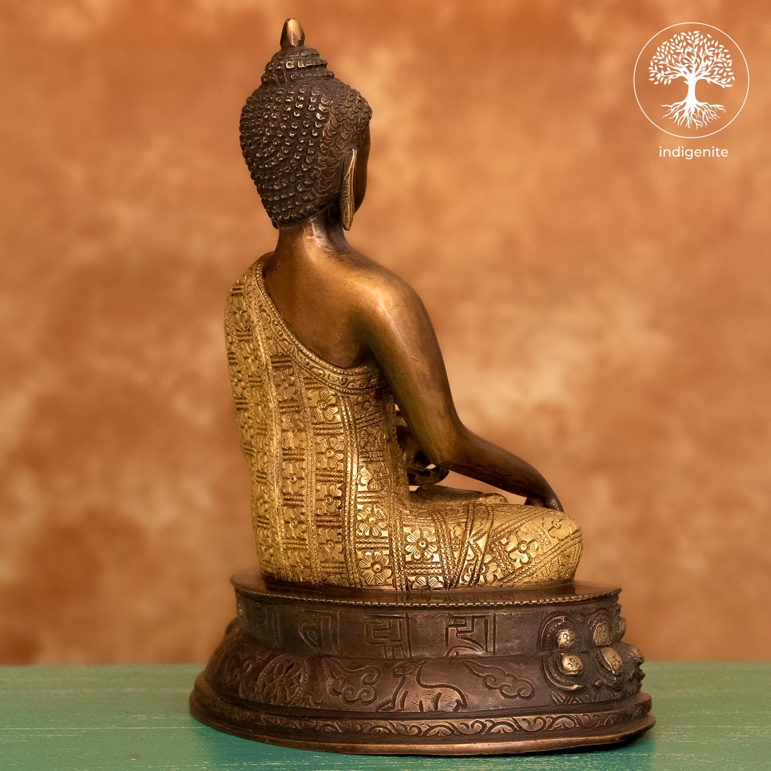 Lord Buddha Idol Sitting in Varada Mudra - Brass Statue