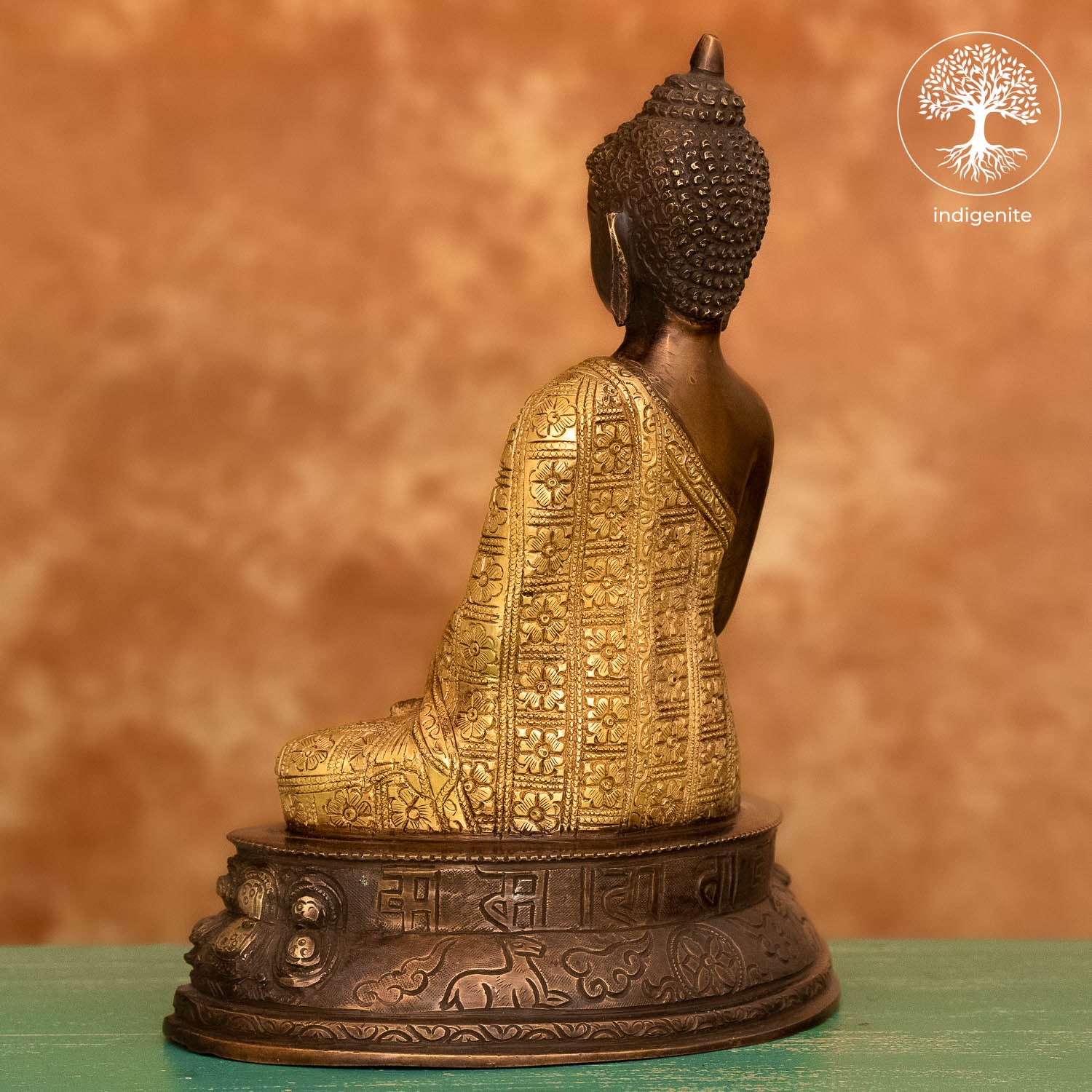 Lord Buddha Idol Sitting in Varada Mudra - Brass Statue