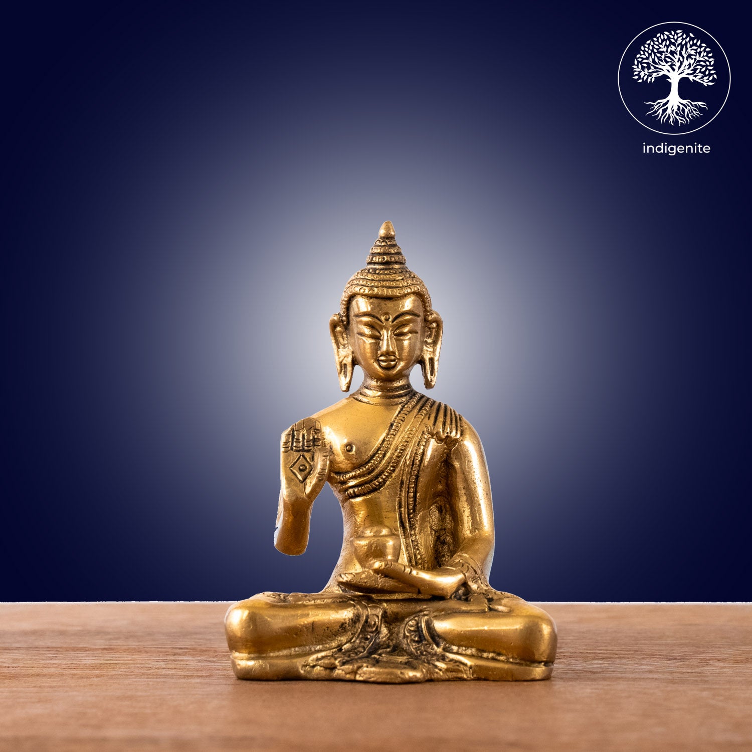 Lord Buddha Sitting In Abhaya Mudra - Brass Statue | 4 Inch