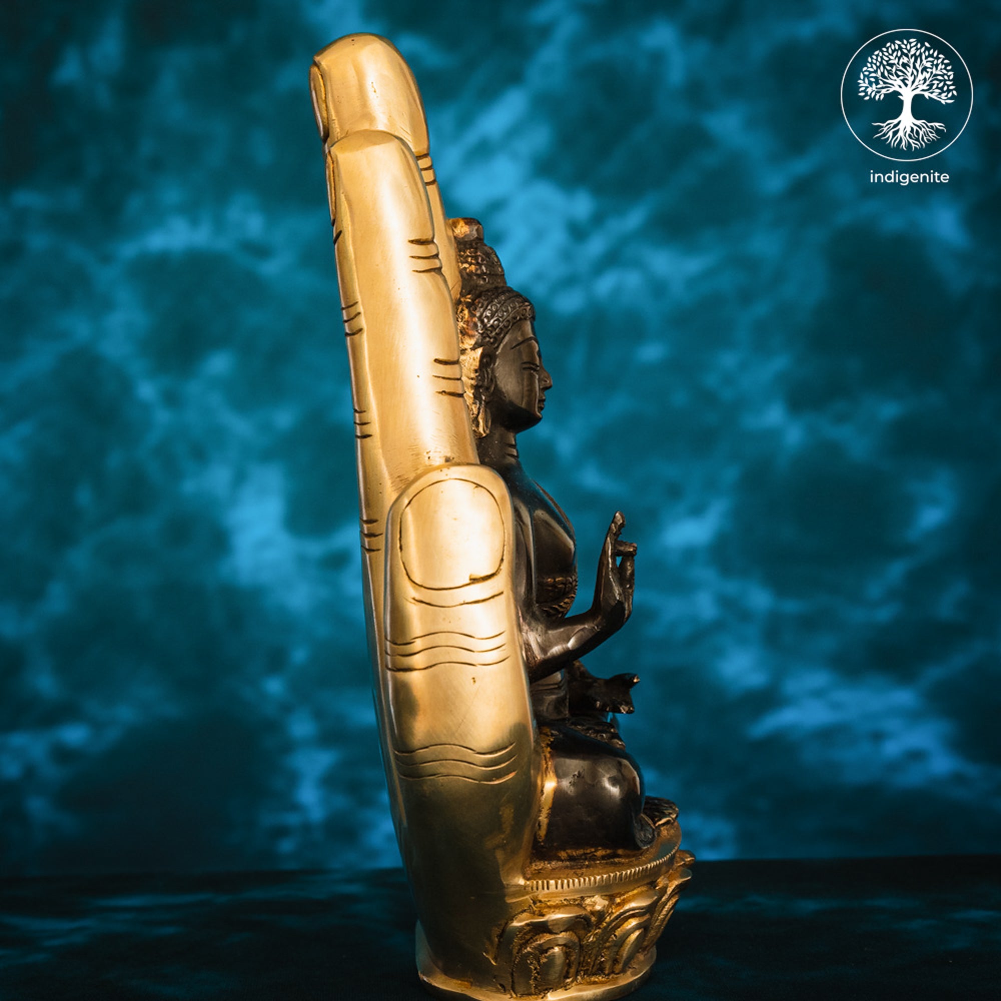 Lord Buddha in Blessing Posture - Brass Statue