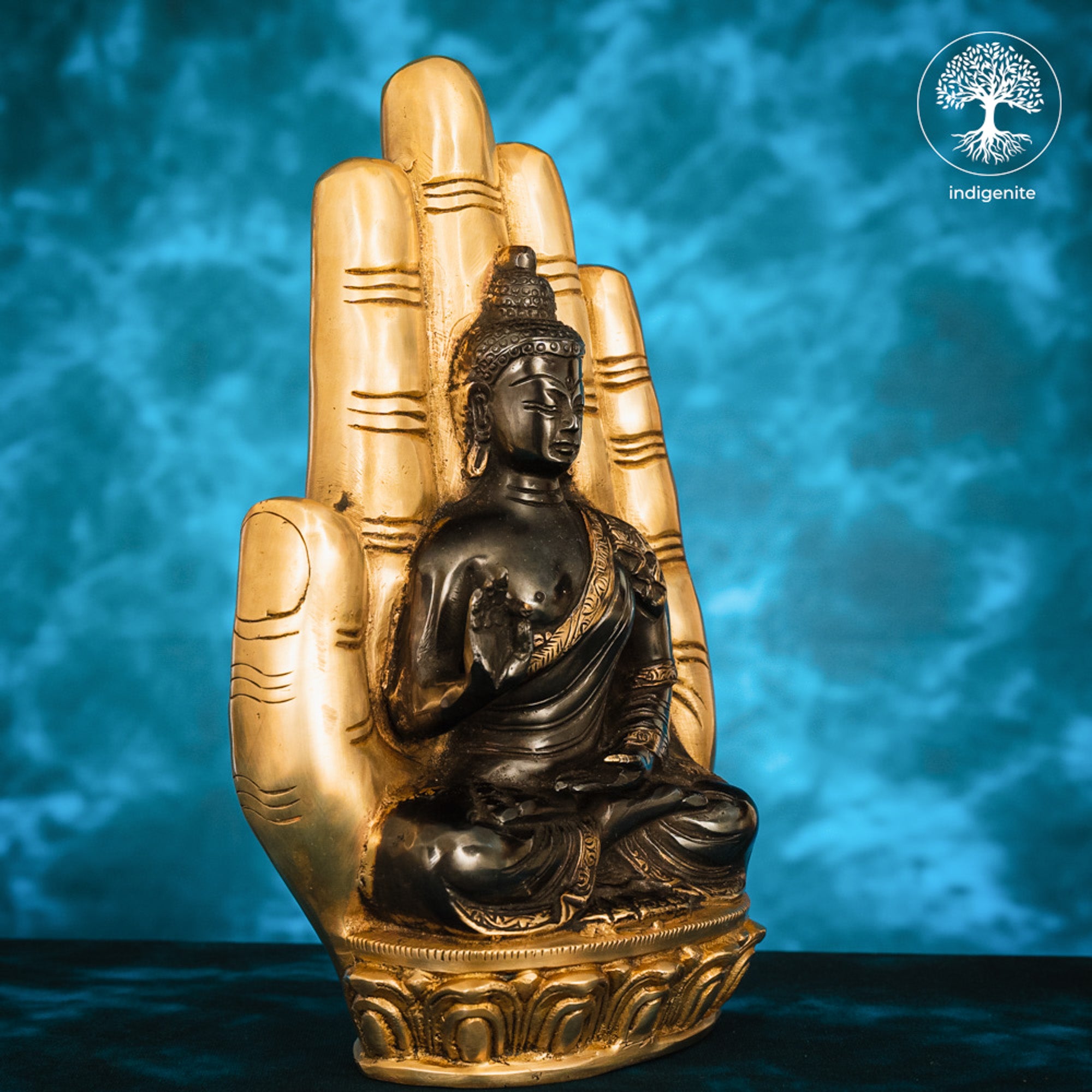 Lord Buddha in Blessing Posture - Brass Statue