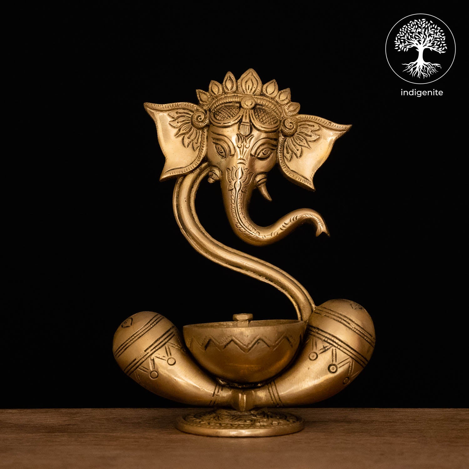 Lord Ganesh Diya - Brass Staue