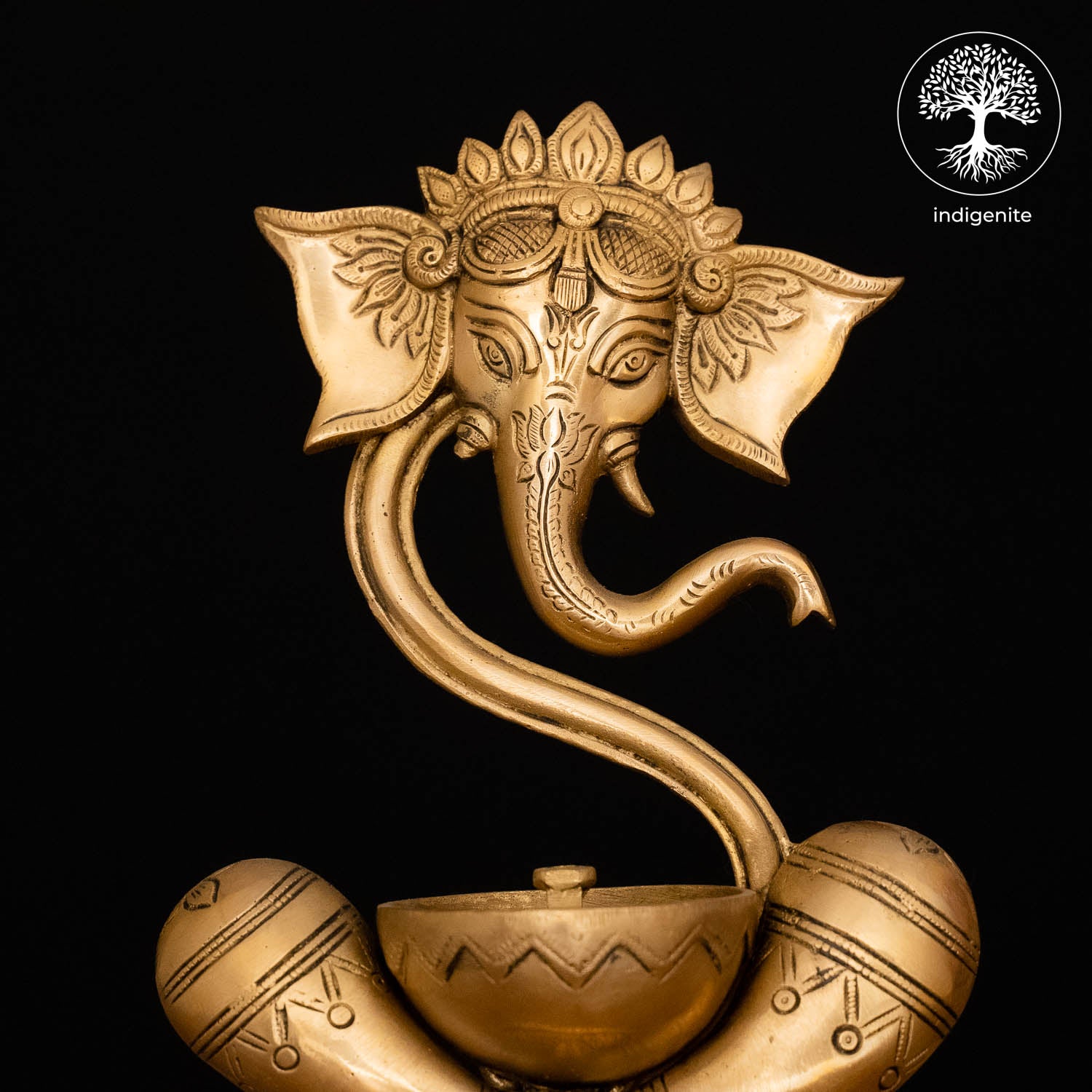 Lord Ganesh Diya - Brass Staue