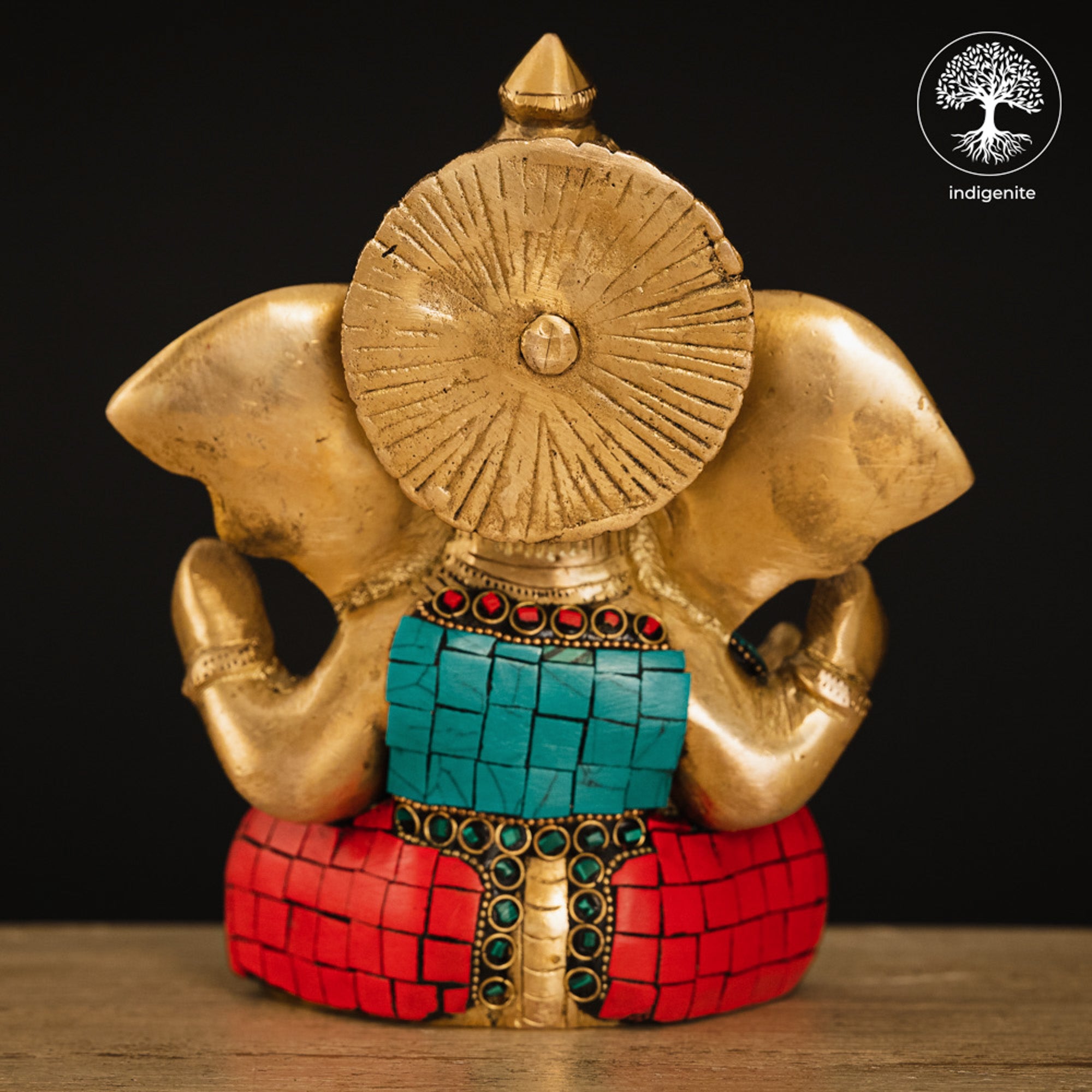 Lord Ganesh Idol - Brass Statue with Mosaic