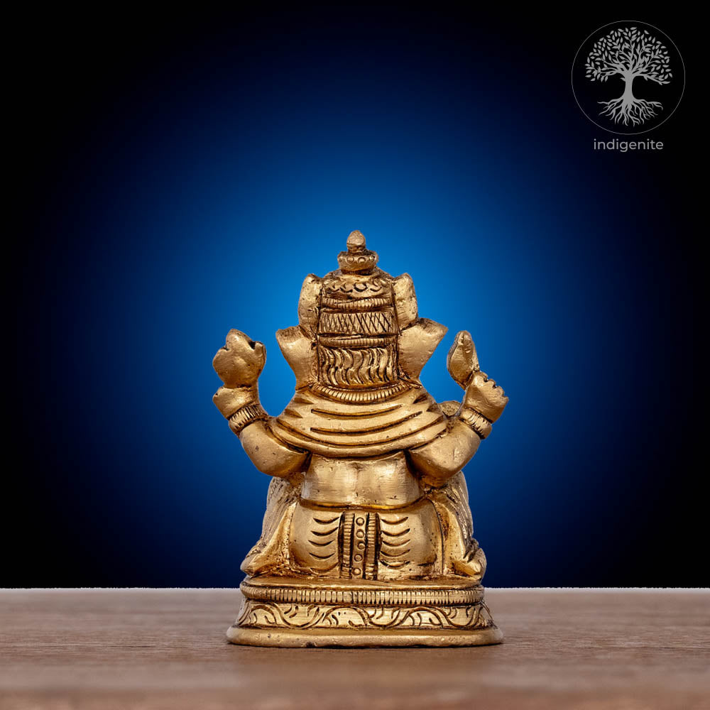 Lord Ganesh Idol | 3 Inch - Brass Statue