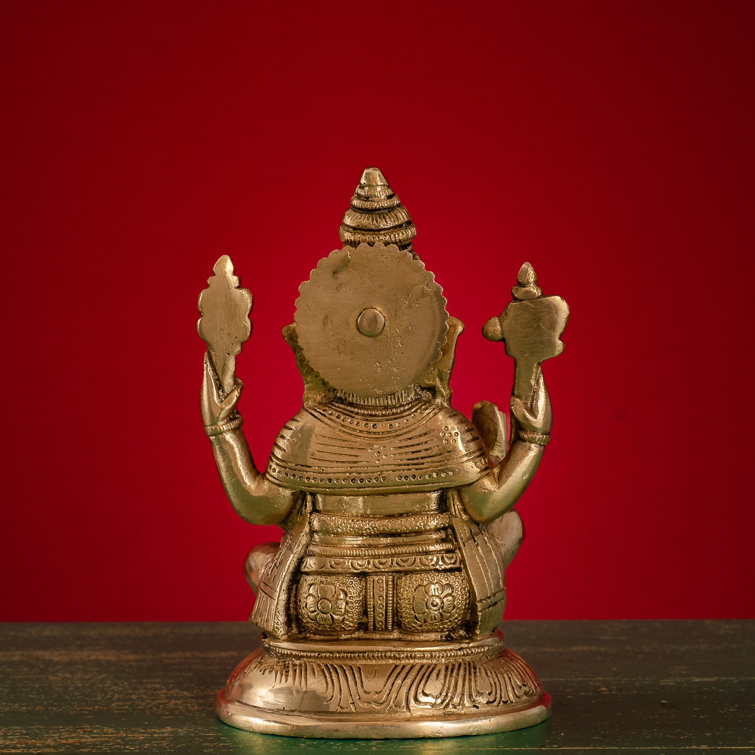 Lord Ganesh Idol with Base - Brass Statue