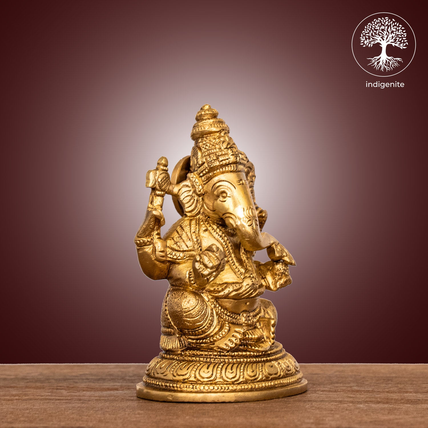 Lord Ganesh Sitting - Brass Statue