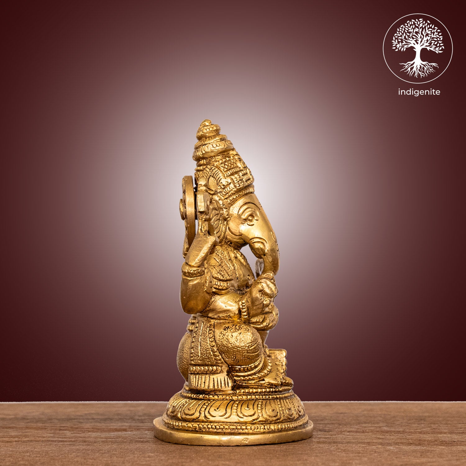 Lord Ganesh Sitting - Brass Statue