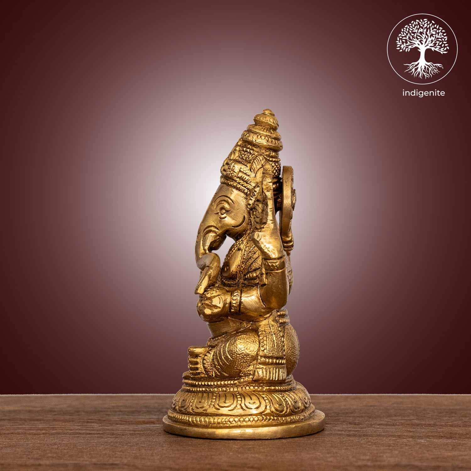 Lord Ganesh Sitting - Brass Statue