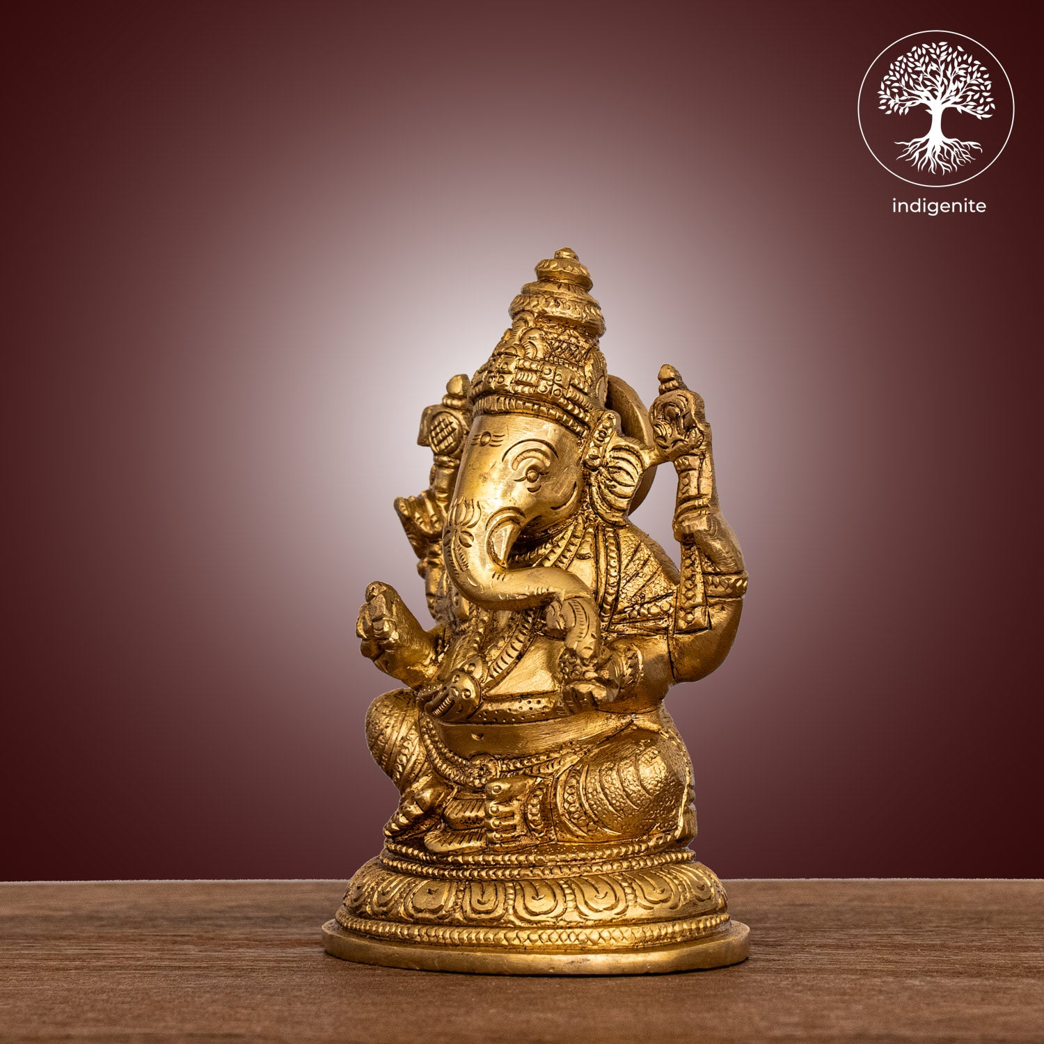 Lord Ganesh Sitting - Brass Statue