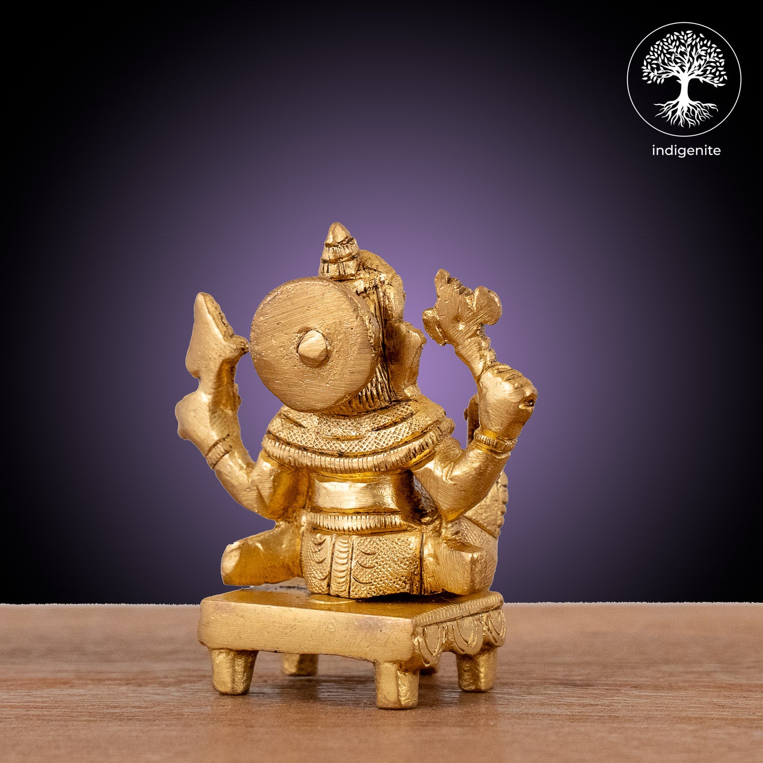 Lord Ganesh on Chowki - Brass Statue