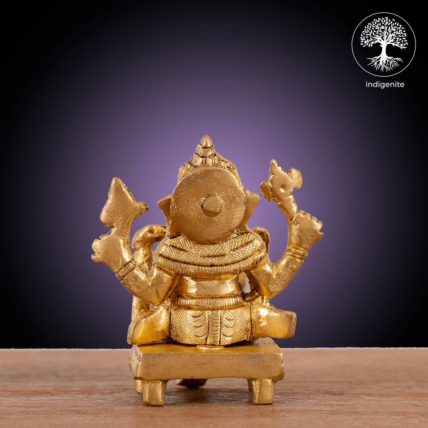 Lord Ganesh on Chowki - Brass Statue