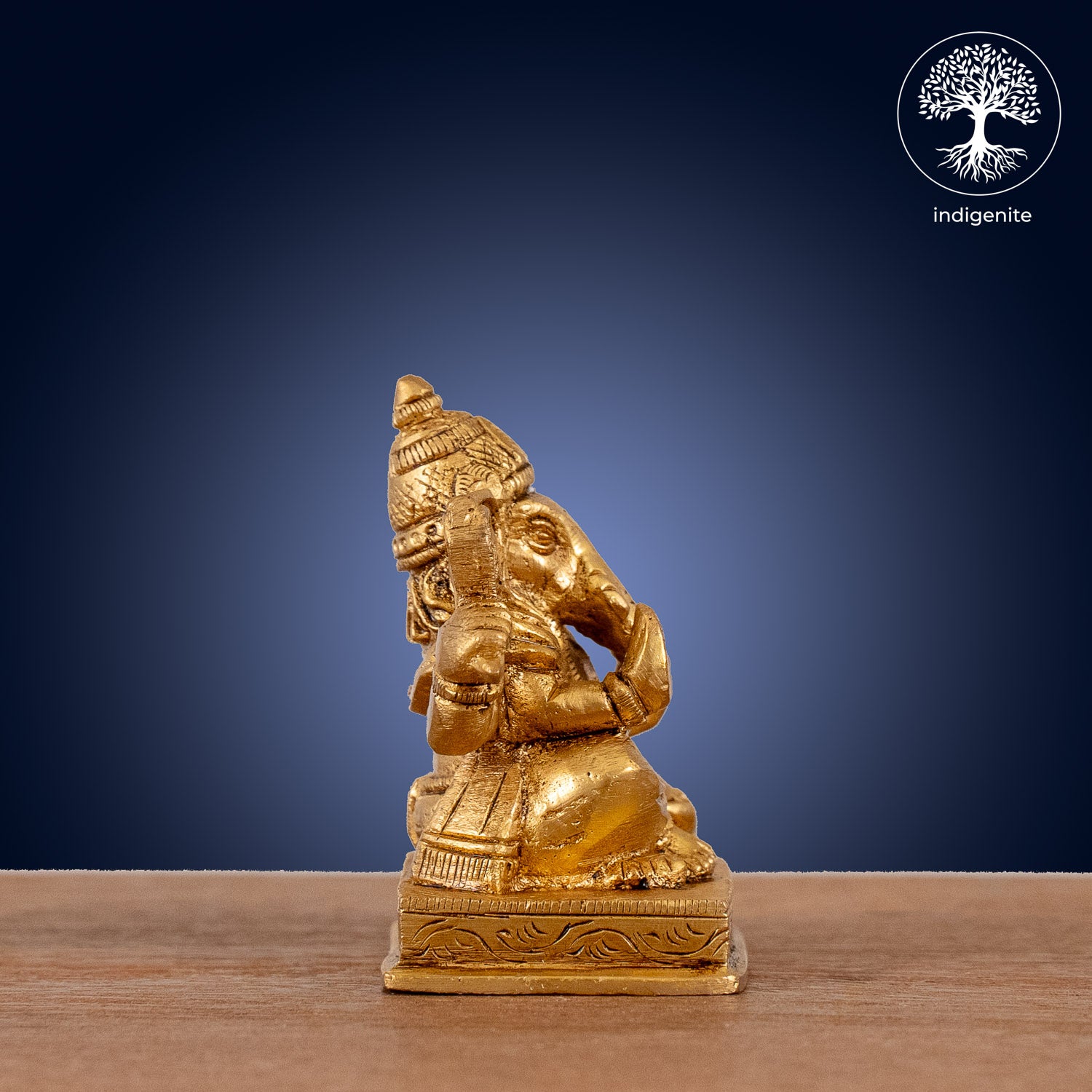 Lord Ganesh with Base - Brass Statue